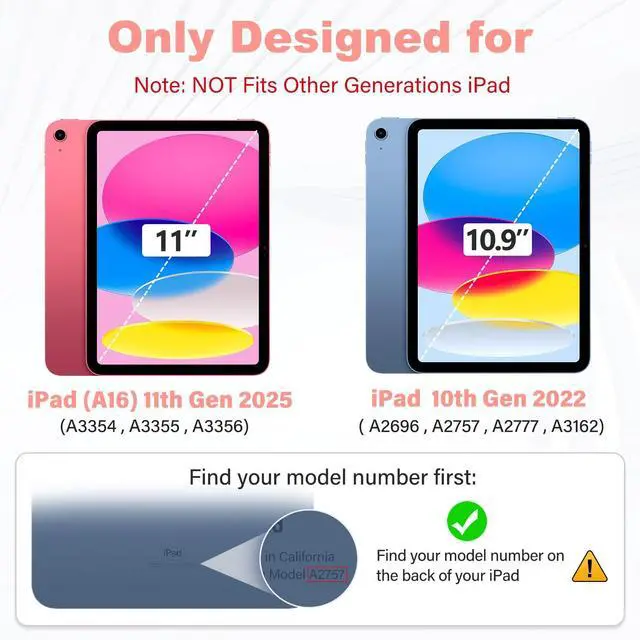Alt view image 2 of 5 - AOKOZZY for iPad (A16) 11th 11 inch 2025 /10th Generation 10.9 inch 2022 Case for Kids Girls, with Pencil Holder,Shoulder Strap & Cat Stand, Soft Silicone Shockproof Case for iPad 10th Gen (Rose Pink)