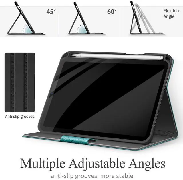 Alt view image 3 of 5 - auaua Case for iPad mini 7 (A17 Pro, 2024) / iPad mini 6 Case (2021) 8.3 inch with Pencil Holder, Multiple Viewing Angles, Magnetic Closure, Auto Sleep/Wake (Green)