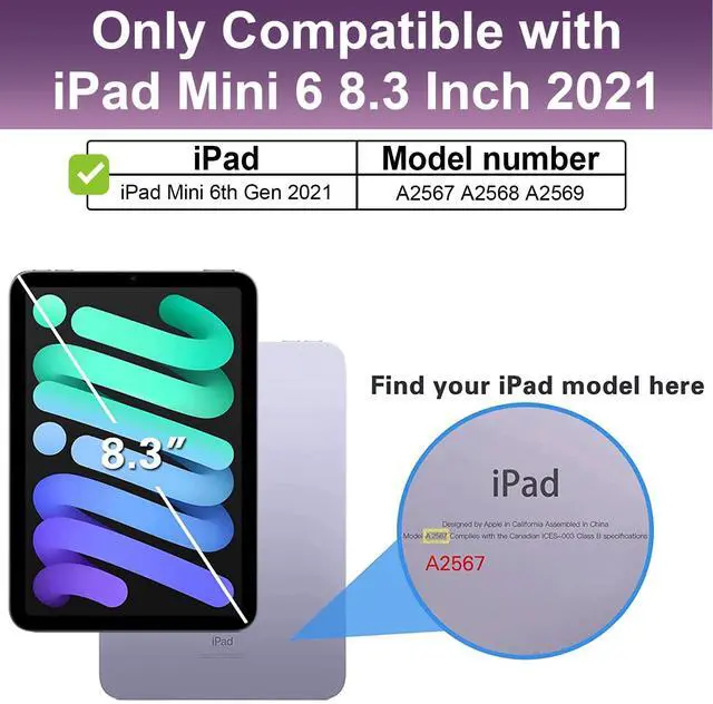 Alt view image 2 of 5 - Andnary Case for 2024 iPad Mini 7 A17 Pro/2021 Mini 6 8.3 Inch Case with Built-in Pencil Holder/360deg Rotating Handle Stand, Drop-Proof Cover for iPad Mini 7th/6th Generation 8.3", Colorful Pink