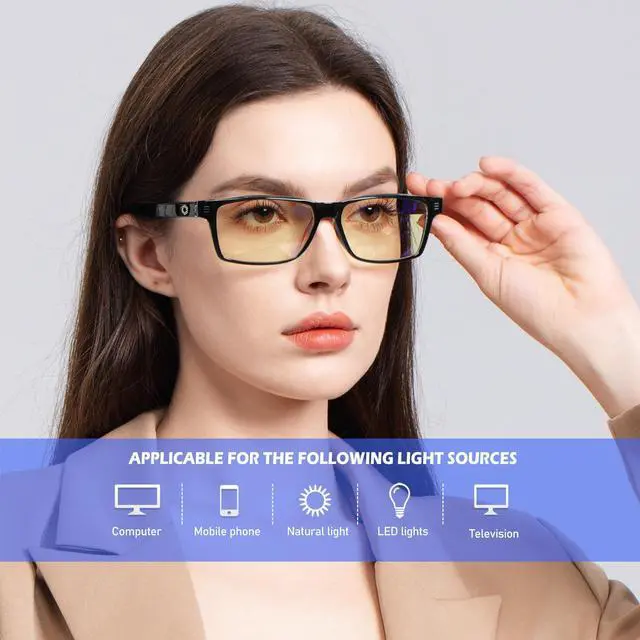 Alt view image 2 of 5 - ANYLUV Blue Light Glasses for Men & Women, Lightweight Stylish Blue Light Blocking Glasses, Eye Strain Relief Eye Protection