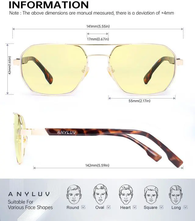 Alt view image 4 of 5 - ANYLUV Blue Light Glasses for Woman/Men, Blue Light Blocking Glasses Women Computer Gaming Glasses for Eye Protection