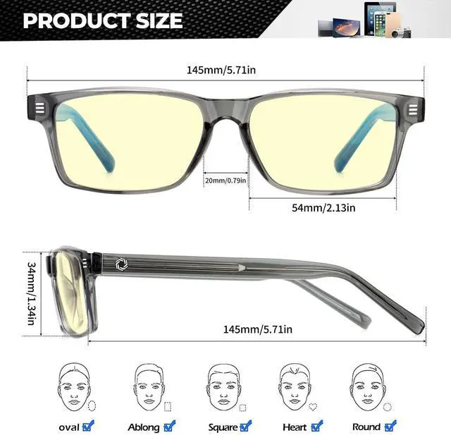 Alt view image 4 of 5 - ANYLUV Blue Light Glasses for Men & Women, Lightweight Stylish Blue Light Blocking Glasses, Eye Strain Relief Eye Protection