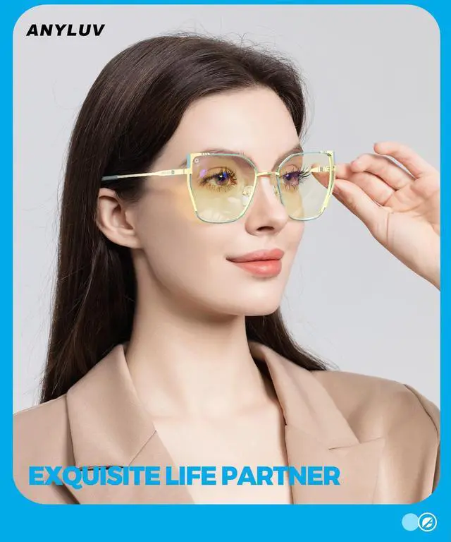 Alt view image 2 of 5 - ANYLUV Blue-Light-Glasses Women Blue-Light Blocking-Glasses: Womens Bluelight Glasses Computer Screen Blocker Eyes Protection