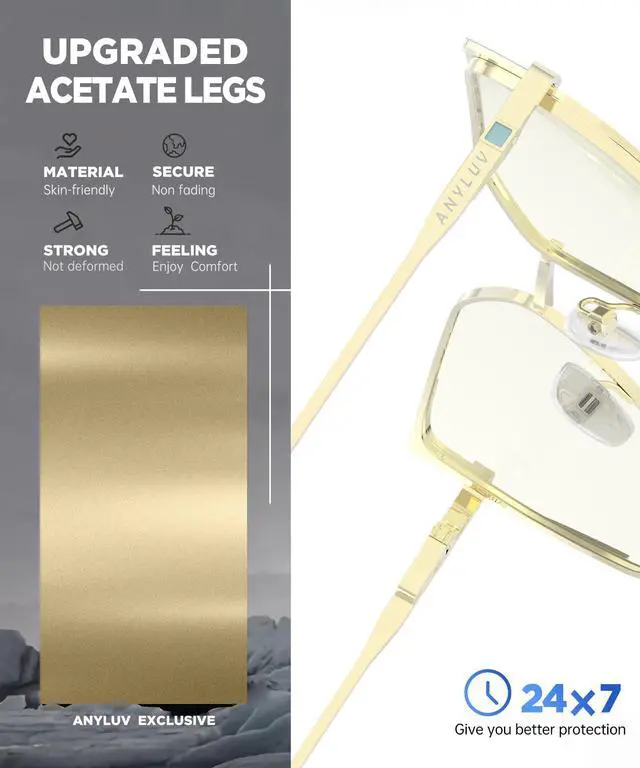 Alt view image 3 of 5 - ANYLUV Blue-Light-Glasses Women Blue-Light Blocking-Glasses: Womens Bluelight Glasses Computer Screen Blocker Eyes Protection