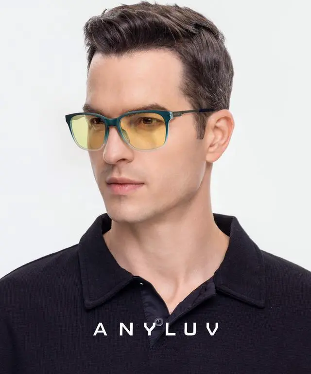 Alt view image 2 of 5 - ANYLUV Blue Light Glasses for Men, Computer Gaming Glasses men, Stylish Anti Eyestrain Blue Light Blocking Glasses Men