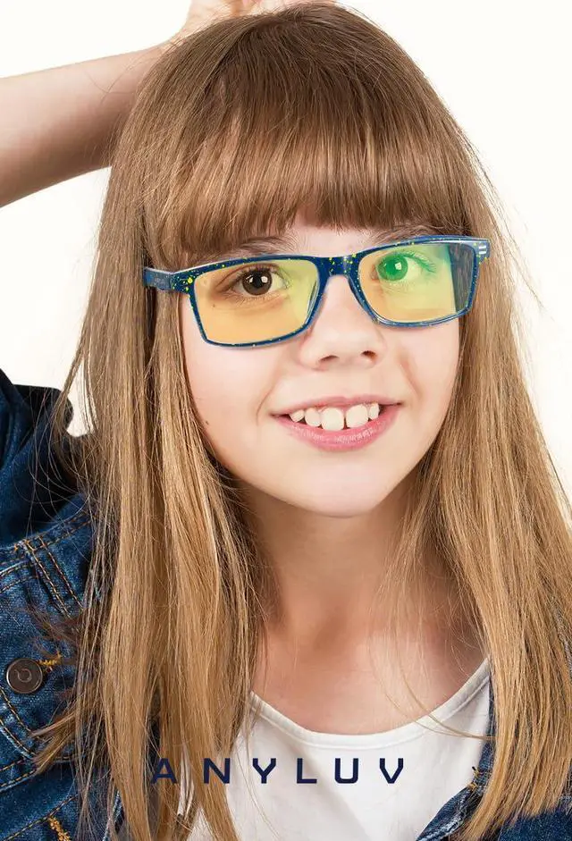 Alt view image 2 of 5 - ANYLUV Blue Light Glasses for Kids, Blue Light Blocking Glasses for Girls/Boys, Teen Gaming Glasses Anti Eyestrain