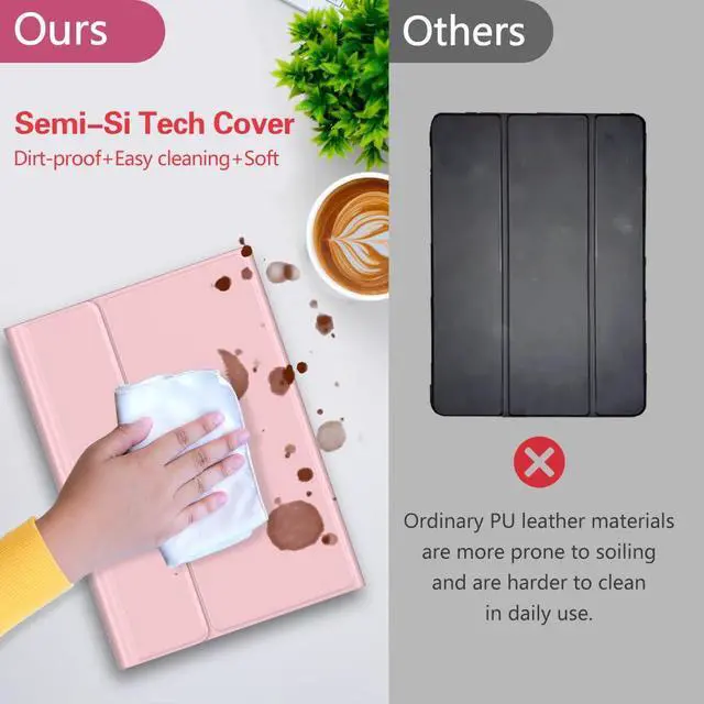 Alt view image 3 of 5 - Galaxy Tab A9 Plus Case with Keyboard 5G 11 Inch 2023 (SM-X210/X216/X218), 7 Color Backlit Detachable Tablet Keyboard Cover with S Pen Holder for Samsung Galaxy Tab A9+ 11" (Pink)