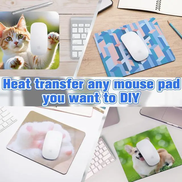 Alt view image 4 of 5 - Bgtecho 40 Pcs Sublimation Mouse Pad,White Mouse Pads for Sublimation Transfer Heat Press Printing Crafts,DIY Rectangular Mousepad,Mouse Pads with Non Slip Rubber Base(22x18x0.3cm)