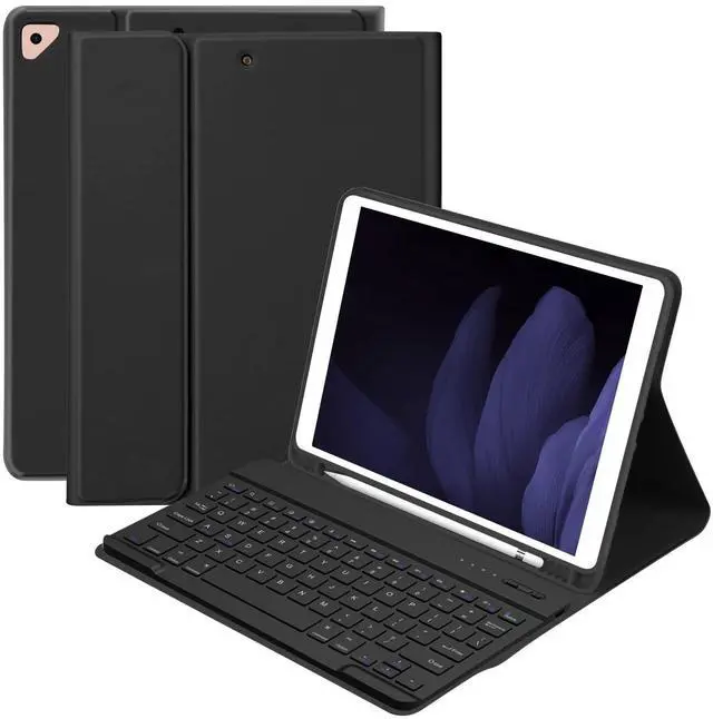 Main image of BQSS Keyboard Case,Wireless Magnetic Detachable Keyboard for iPad 9th/8th/7th, for iPad Air 3rd Gen Stand Tablet Cover with Built-in Pencil Holder(Black)