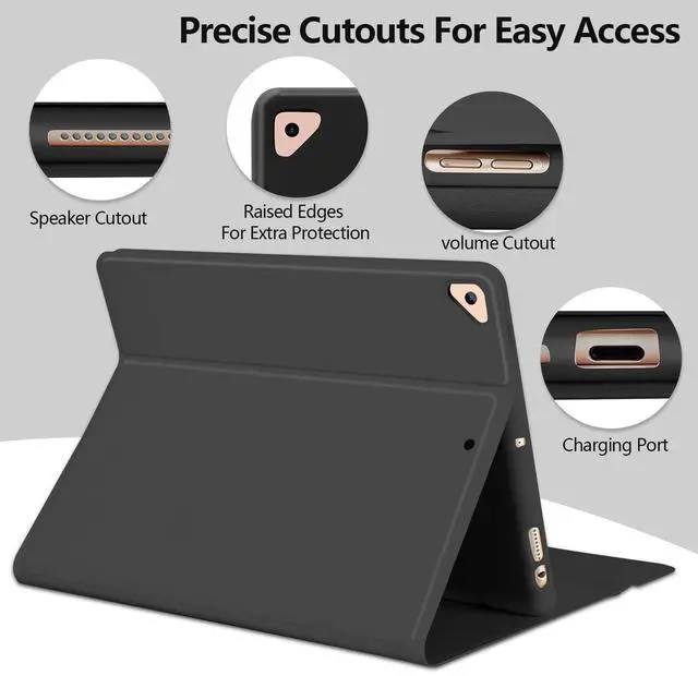 Alt view image 5 of 5 - BQSS Keyboard Case,Wireless Magnetic Detachable Keyboard for iPad 9th/8th/7th, for iPad Air 3rd Gen Stand Tablet Cover with Built-in Pencil Holder(Black)