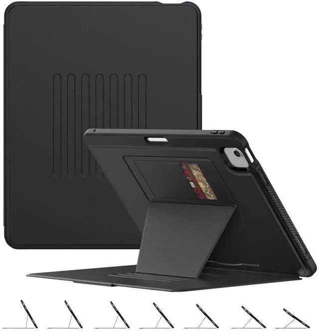 Main image of BLOSOMEET Magnetic Case for iPad Air 13 Inch M3 2025 M2 2024 with Stand, Smart Auto Sleep/Wake Cover with Pen Holder, Card Slot,Black