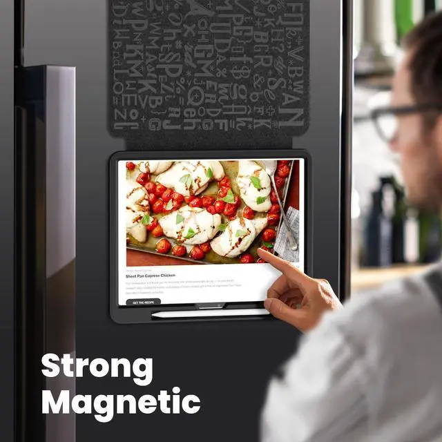 Alt view image 5 of 5 - BLOSOMEET Magnetic Case for iPad Air 13 Inch M3 2025 M2 2024 with Stand, Smart Auto Sleep/Wake Cover with Pen Holder, Card Slot,Black