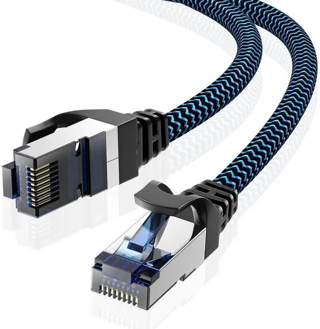 Main image of CABNEER Cat8 Ethernet Cable 50 ft 1-Pack, High Speed 40Gbps 2000MHz Internet Cable Braided Shielded S/FTP LAN Network Cable RJ45 Connector Compatible with Router, Modem, Laptop, PC, Gaming