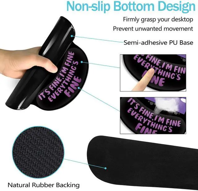 Alt view image 5 of 5 - Blusabaca Dumpster on Fire Mouse Pad Desk Pad, Funny Cute Desk Mat Large Gaming Mouse Pad with Wrist Rest, Keyboard Pad Wrist Rest Ergonomic, Cup Coaster, Work Home Desk Accessories Office Supplies