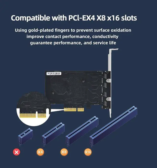 Alt view image 5 of 5 - Buacoz PCI-E X4 2.5Gb Quad-Port Network Card, 2500Mbps Gigabit Ethernet Adapter with RTL8125B Chip 4 RJ45 Ports NIC Cards, Support ESXi, Soft Routing, PXE Boot, Network Aggregation Server