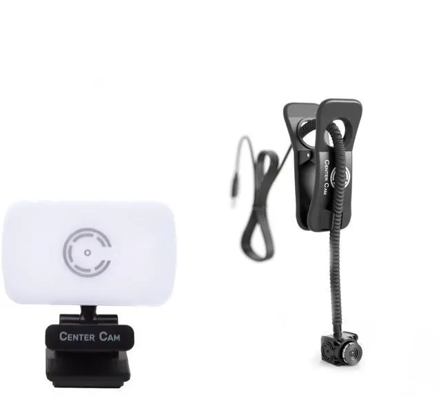 Main image of Center Cam Deluxe Package - Middle-Screen HD 1080p Webcam, LED Ring Light, Carrying Case, Conference Lighting Kit for Zoom Meetings and Video Calls