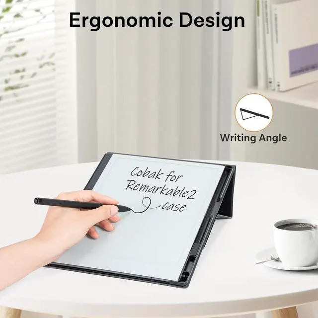 Alt view image 2 of 5 - CoBak Case for Remarkable 2 -with Pen Holder and Multi-Angle Foldable Stand Feature -Perfect Choice of Remarkable 2 Case with Pen Holder for The Remarkable 2 Paper Tablet (2020 Released) ***Black