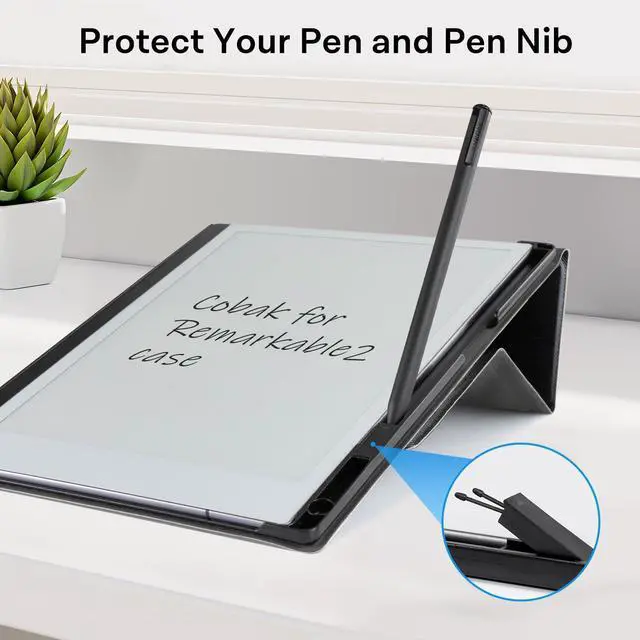 Alt view image 3 of 5 - CoBak Case for Remarkable 2 -with Pen Holder and Multi-Angle Foldable Stand Feature -Perfect Choice of Remarkable 2 Case with Pen Holder for The Remarkable 2 Paper Tablet (2020 Released) ***Black