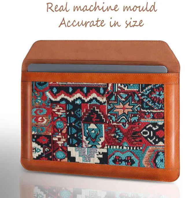 Alt view image 5 of 5 - CPNVWA 16 Inch Laptop Sleeve MacBook Pro/Max M4 M3 M2 M1 Laptop Case,Leather Laptop Cover for MacBook Air 15 M3 M2,Mac Travel Protective Case for 15-16 inch Notebook,Brown