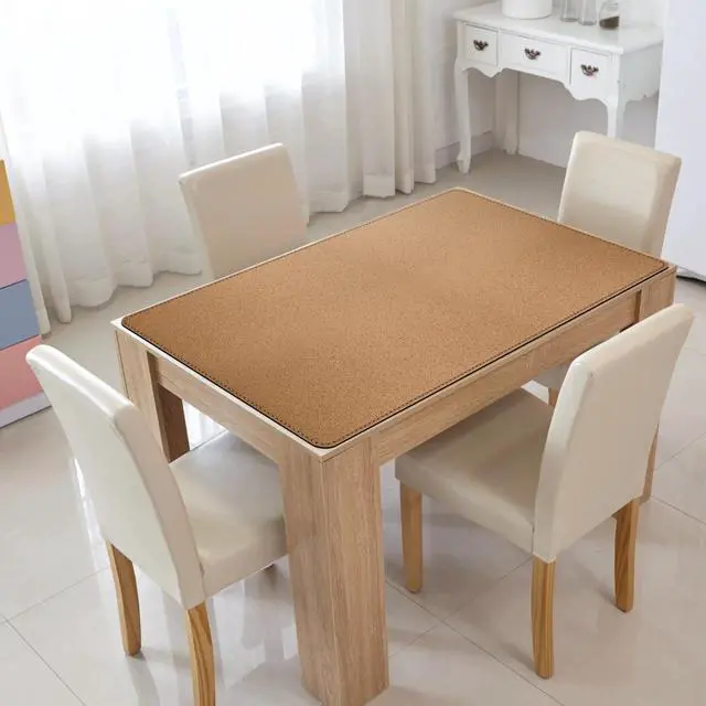 Alt view image 5 of 5 - Chihein 43" x 24" 3XL Desk Mat with Cork & PU Leather, Dual Sided Desk Pad, Waterproof Computer Desk Mat for Office, Gaming, Home (Black)