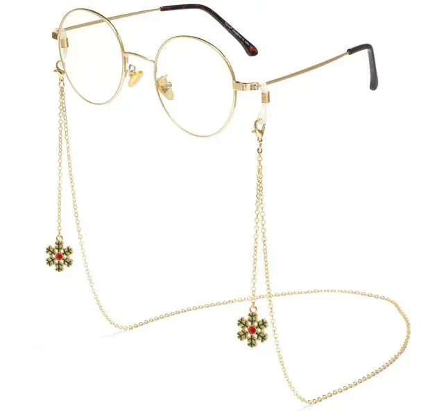 Main image of Cyxus Women Blue Light Blocking Glasses with Festive Pine Flowers glasses chain Round Metal Fake Eyeglasses Gold Frame