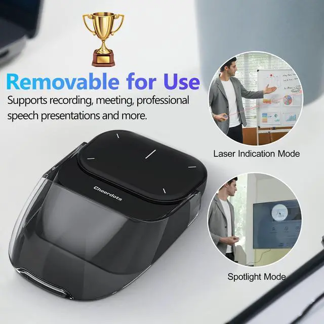 Alt view image 5 of 5 - 2025 AI Wireless Mouse for PC Laptop - ChatGPT Enabled Bluetooth Mouse with Voice Recording & AI Summarize, Ergonomic Presenter Laser Pointer Remote, USB Rechargeable High-Performance Office Device