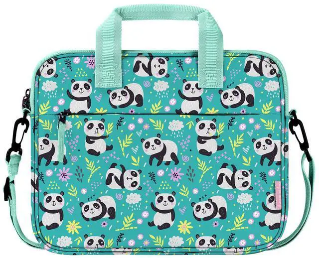 Main image of Choco Mocha Kids Tablet Sleeve Bag for Girls, 12.5 Inch Tablet Carrying Case for Fire HD 7 8 10 HD 8 10, iPad Bag for kid, Chromebook, Kindle Kids Edition, Panda Teal