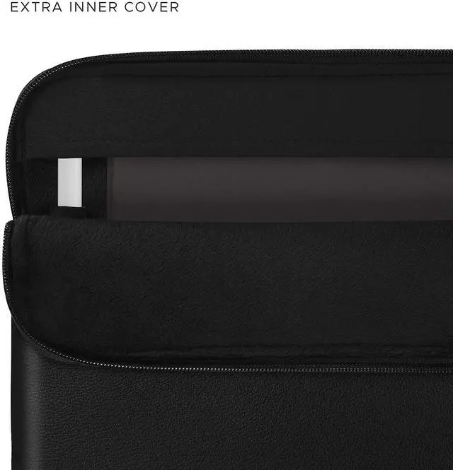 Alt view image 4 of 5 - Comfyable Tablet Sleeve Compatible with iPad Air 13 inch M3 2025, iPad Pro 13" M4 2024 with Magic Keyboard & Pencil Holder - PU Leather Bag Slim Protective Cover Case - Black Pebbled