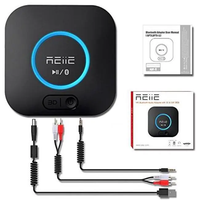 Main image of Audio Bluetooth Receiver,HiFi Wireless Audio Adapter,Bluetooth 4.2 Receiver with 3D Surround AptX Low Latency for Home and Car Music Stereo Streaming (Pair 2 at Once)
