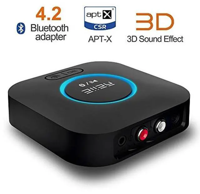 Alt view image 2 of 5 - Audio Bluetooth Receiver,HiFi Wireless Audio Adapter,Bluetooth 4.2 Receiver with 3D Surround AptX Low Latency for Home and Car Music Stereo Streaming (Pair 2 at Once)