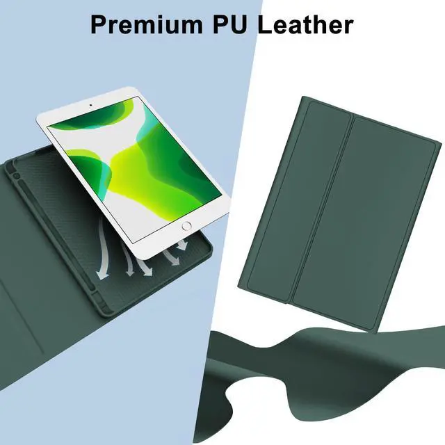 Alt view image 2 of 5 - Backlit Keyboard Case for iPad 9th/8th/7th Gen 10.2 inch, iPad Air 3rd Gen, iPad Pro 10.5 - Built-in Pencil Holder, Magnetic Rechargeable Backlit Removeable Keyboard, Auto Sleep & Wake - Dark Green