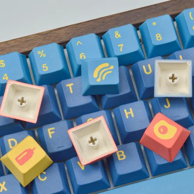 Alt view image 3 of 5 - Custom Keycaps ,Cherry Profile, Dye Sublimation PBT Keycap Set for Mechanical Keyboard, US Layouts (Multi-Color Diner)