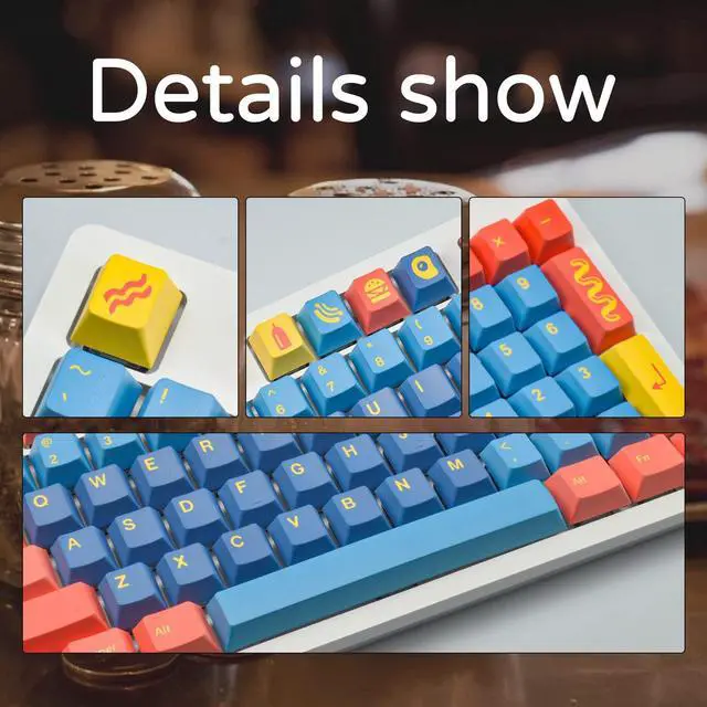 Alt view image 5 of 5 - Custom Keycaps ,Cherry Profile, Dye Sublimation PBT Keycap Set for Mechanical Keyboard, US Layouts (Multi-Color Diner)