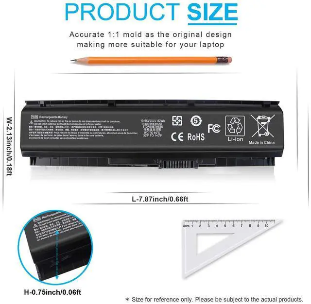 Alt view image 3 of 5 - PA06 849911-850 Laptop Battery for HP Omen 17 17-w 17-ab200 17t-ab00 Series 17-w053dx 17-w253dx 17-w033dx 17-ab011nl 17-w000 17-w200 849571-221 849571-241 849571-251 PA06062 HSTNN-DB7K TPN-Q174 HQ-TRE