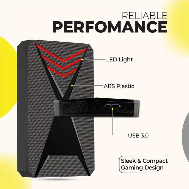 Alt view image 4 of 5 - 1TB External Hard Drive Portable USB 3.0 External HDD with RGB Light  High-Speed Data Transfer Data Storage Drive Compatible with PS3, PS4, Desktop, Laptop, Gaming Consoles, and More