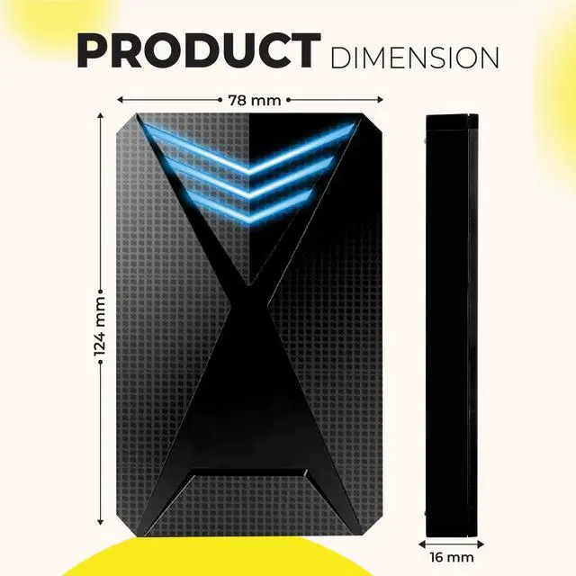 Alt view image 5 of 5 - 1TB External Hard Drive Portable USB 3.0 External HDD with RGB Light  High-Speed Data Transfer Data Storage Drive Compatible with PS3, PS4, Desktop, Laptop, Gaming Consoles, and More