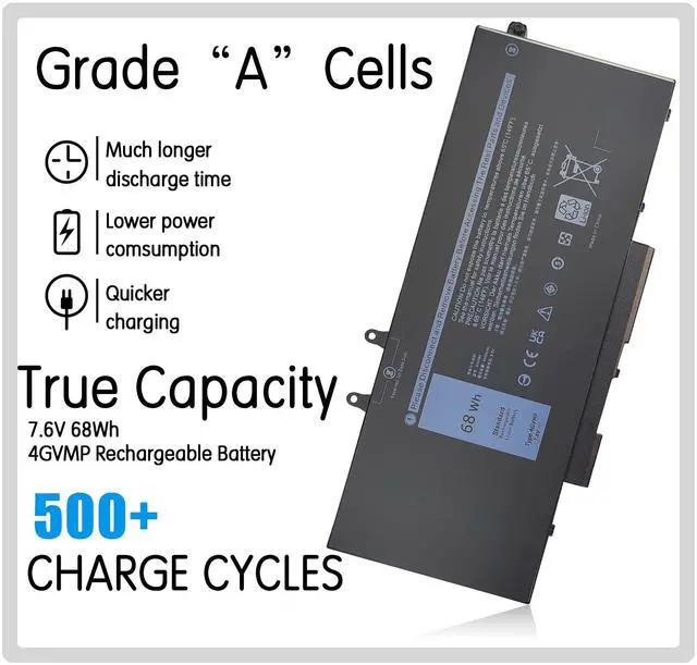 Alt view image 2 of 5 - 4GVMP H82T6 Laptop Battery for Dell Inspiron 7590 7591 7791 2-in-1 Latitude 5400 5500 5410 5510 E5500 Precision 3540 3550 P84F P42E P98G P80F RF7WM X77XY C5GV2 W8GMW HSTNN-LP4Z LB4Z 350 718756-001