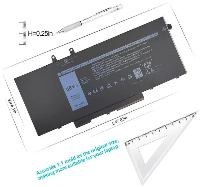 Alt view image 3 of 5 - 4GVMP H82T6 Laptop Battery for Dell Inspiron 7590 7591 7791 2-in-1 Latitude 5400 5500 5410 5510 E5500 Precision 3540 3550 P84F P42E P98G P80F RF7WM X77XY C5GV2 W8GMW HSTNN-LP4Z LB4Z 350 718756-001