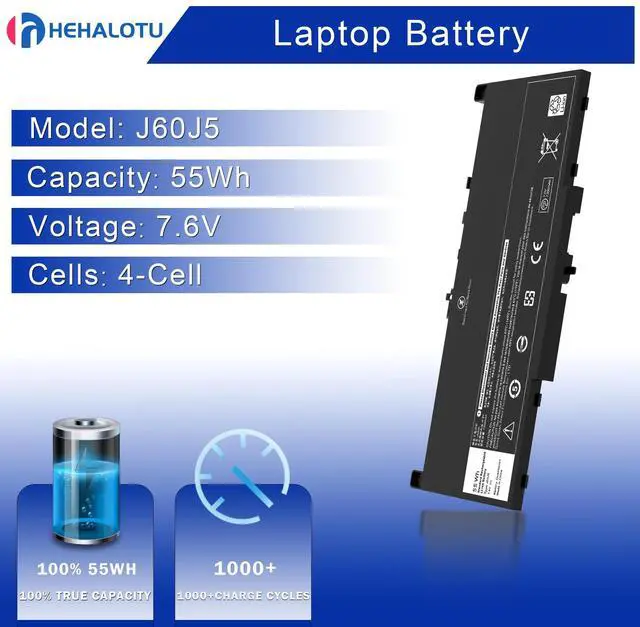 Alt view image 3 of 5 - E7470 J60J5 E7270 Battery Compatible with Dell Latitude E7470 E7270 7470 7270 Laptop Battery,Type 0MC34Y MC34Y R1V85 242WD GG4FM WYWJ2 1W2Y2 451-BBSX 451-BBSY 451-BBSU P26S001 P61G001 PDNM2 7.6V 55Wh