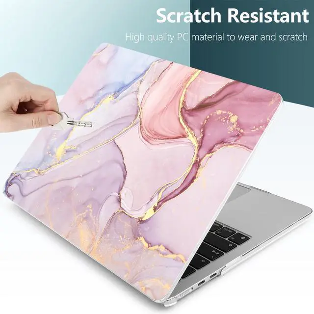 Alt view image 3 of 5 - DONGKE Compatible with M4 MacBook Air 15 inch Case 2025 2024 2023 A3241 A3114 A2941 M3 M2 Liquid Retina Display Touch ID, Plastic Hard Case & Keyboard Skin & Screen Protector - Pink Marble