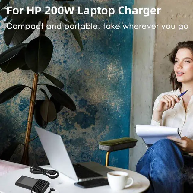 Alt view image 3 of 5 - 200W Omen Laptop Charger for HP Omen 15 17 15-dh 15-ek 16-ae 17-cb Victus 16 15t 15 15-fb 16-e 16-d ZBook Fury 15 17 G7 G8 L00895-003 L00818-850 4SC19AA#ABB Gaming Power AC Adapter