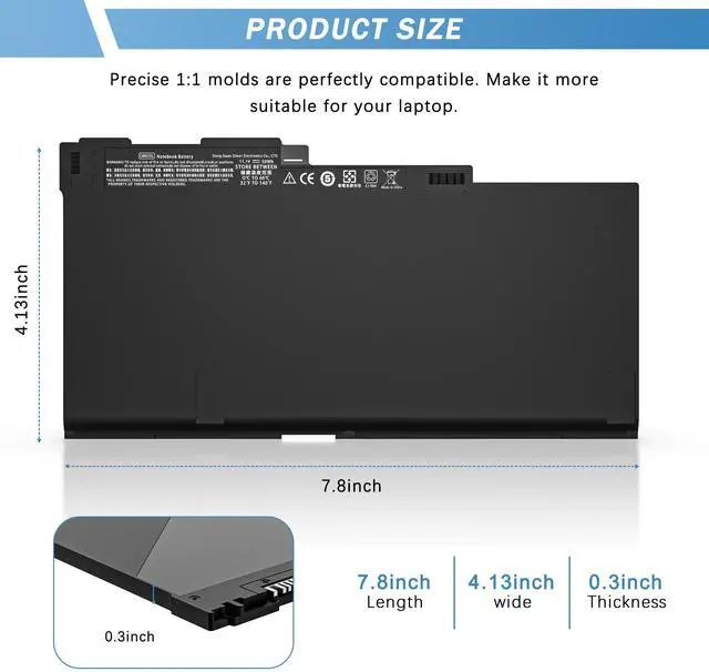 Alt view image 3 of 5 - YUERYE CM03 CM03XL Laptop Battery for HP EliteBook 740 745 750 755 840 845 850 855 G1 G2 Series Notebook fits CO06 CO06XL Battery Spare 716724-421 717376-001 CM03050XL