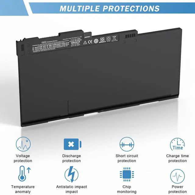 Alt view image 5 of 5 - YUERYE CM03 CM03XL Laptop Battery for HP EliteBook 740 745 750 755 840 845 850 855 G1 G2 Series Notebook fits CO06 CO06XL Battery Spare 716724-421 717376-001 CM03050XL