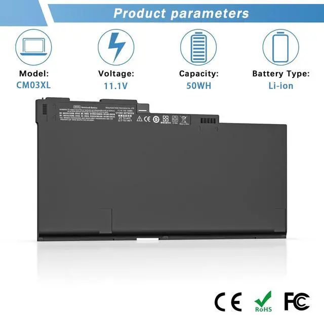 Alt view image 4 of 5 - YUERYE CM03 CM03XL Laptop Battery for HP EliteBook 740 745 750 755 840 845 850 855 G1 G2 Series Notebook fits CO06 CO06XL Battery Spare 716724-421 717376-001 CM03050XL