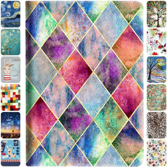 Main image of DuraSafe Cases for iPad PRO 10.5 Inch 2017 Air 10.5 3rd Gen 2019 [ Air 3 ] A1701 A2152 A2123 MQF12LL/A MQEY2LL/A MQF22LL/A Smart Adjustable Viewing Angle Stand Printed Flip Cover - Diamond Grid