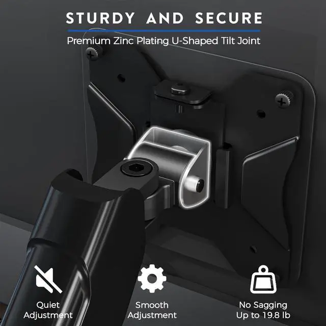 Alt view image 2 of 5 - BONTEC Single Monitor Stand, Adjustable Gas Spring Arm Monitor Desk Mount for 15-32 Inch Screens, Upgraded Full Motion VESA Mount with C Clamp, Grommet Base, Tilt, Swivel, Rotation
