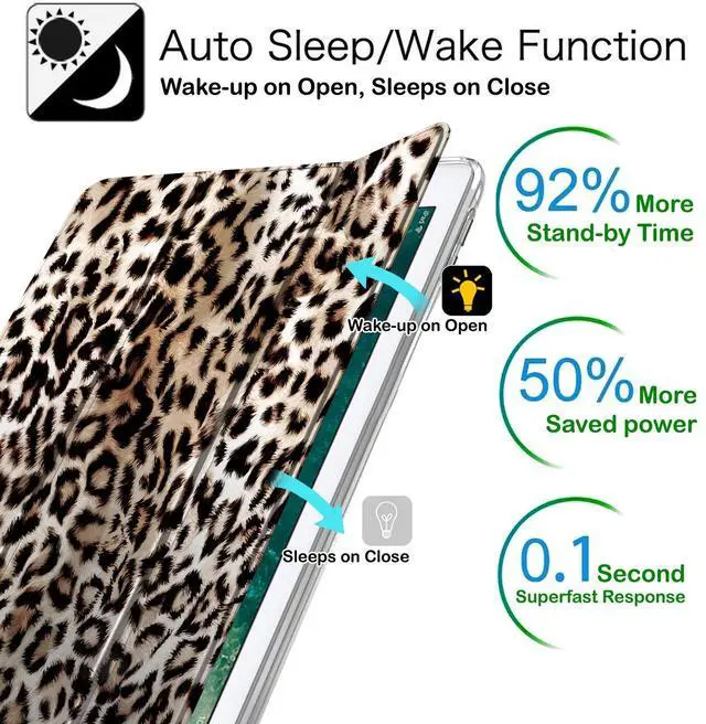 Alt view image 3 of 5 - DuraSafe Cases for iPad Mini 5th Gen 2019 7.9 Inch [ Mini 5 ] A2133 A2124 A2126 MUXH2LL/A MUXF2LL/A MUXG2LL/A Shock Proof Magnetic Dual Angle Stand with Honeycomb Pattern Printed Cover - Leopard