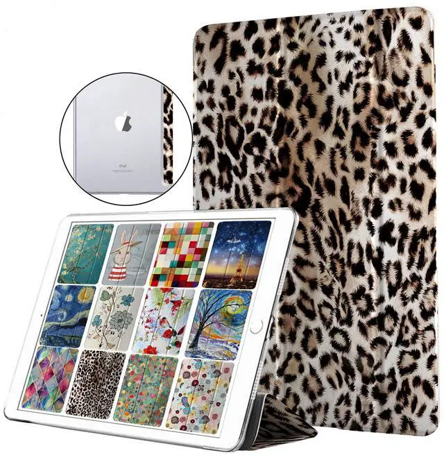 Main image of DuraSafe Cases for iPad 4th iPad 3rd iPad 2nd - 9.7 Inch [iPad 4/3 / 2 Old Model ] A1396 A1416 A1430 A1403 A1458 A1459 A1460 A1395 A1397 PC Printed Flip Clear Back Cover - Jaguar