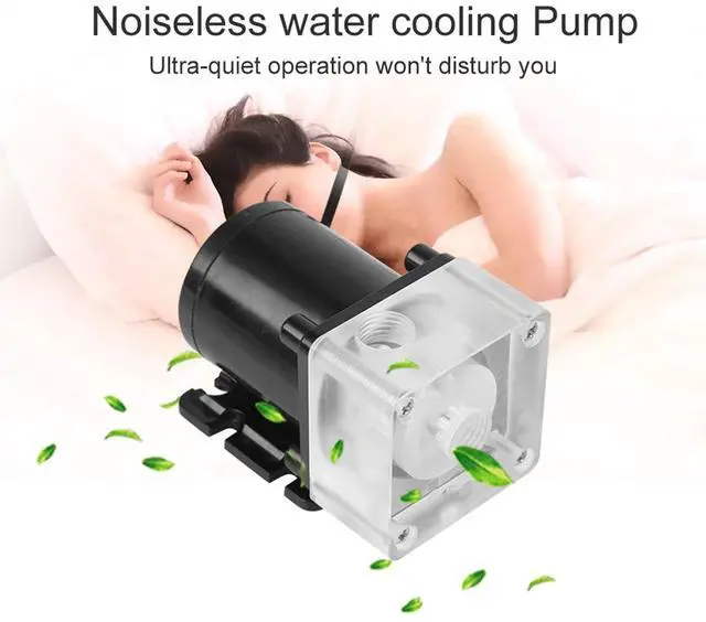 Alt view image 2 of 5 - Noiseless PC Water Cooling System Pump,1/4 Inner Thread 12V DC Ultraquiet CPU ,Computer Water Cooling System Pump for PC 500L H