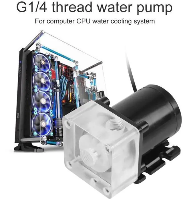 Alt view image 3 of 5 - Noiseless PC Water Cooling System Pump,1/4 Inner Thread 12V DC Ultraquiet CPU ,Computer Water Cooling System Pump for PC 500L H